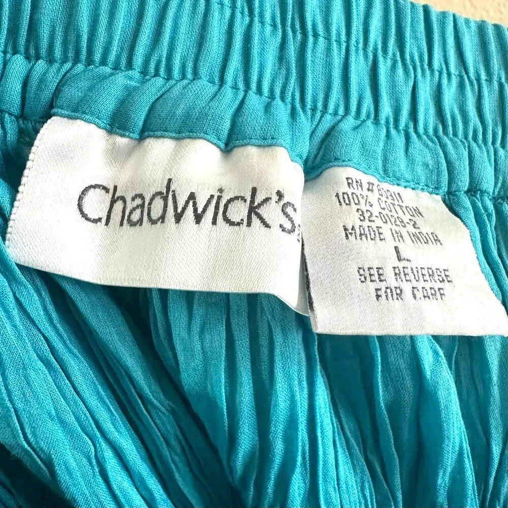 Chadwick's Vintage Blue Crinkle Maxi Mermaid Skirt